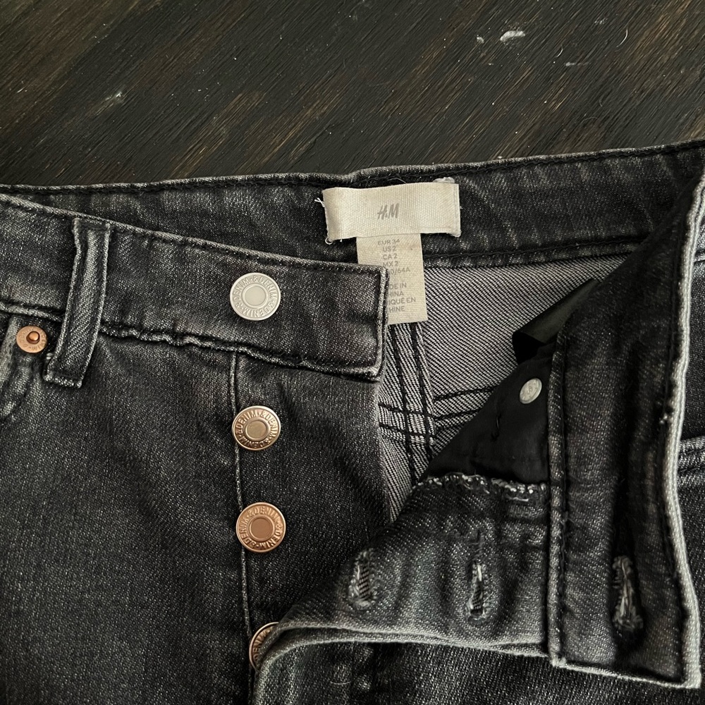H&M straight leg, vintage wash jeans, high waisted